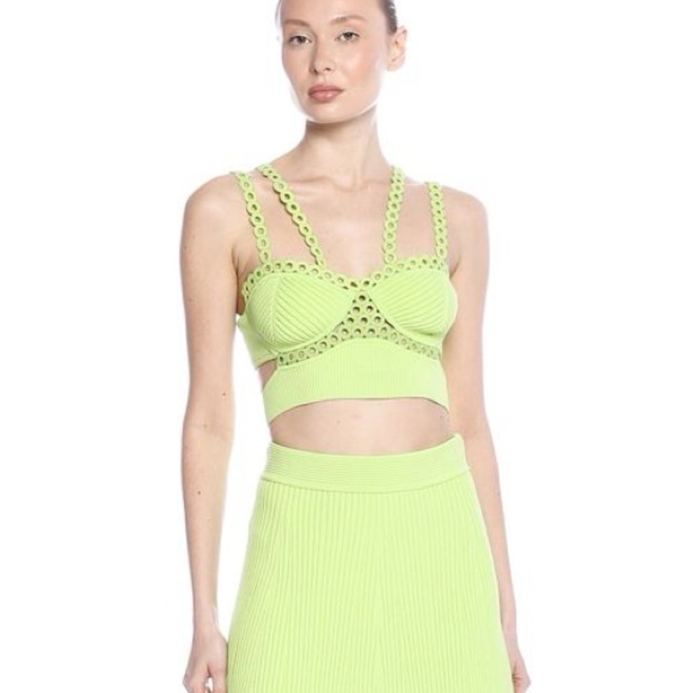 Simkhai Green Liana Cutout Crop Top